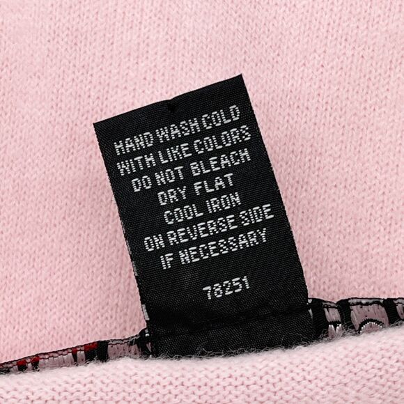 VTG IB Diffusion Cardigan Sweater Womens Large Pastel Pink Flower Dainty Fairy - Picture 10 of 11